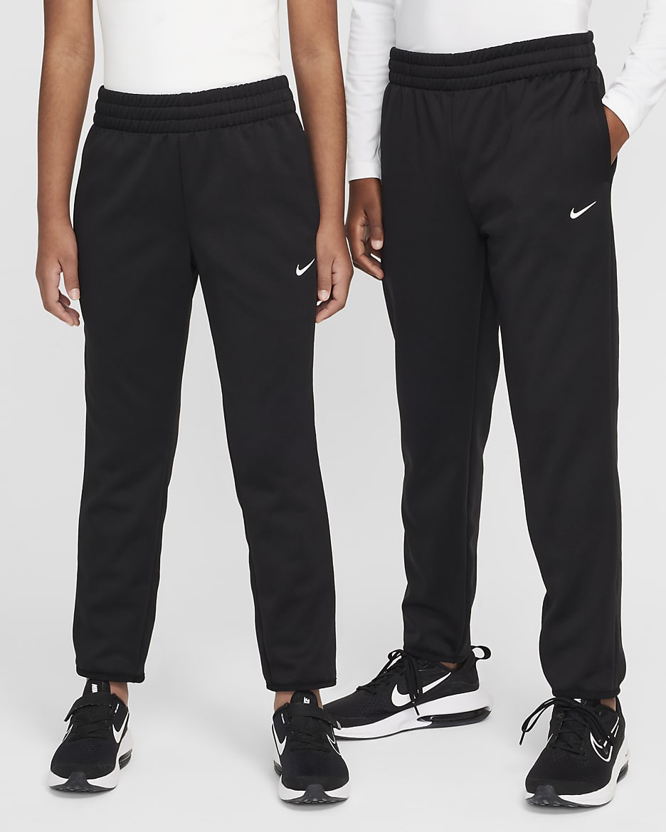 Pantalon de training d'hiver Therma-FIT Nike pour ado - Noir/Noir/Blanc