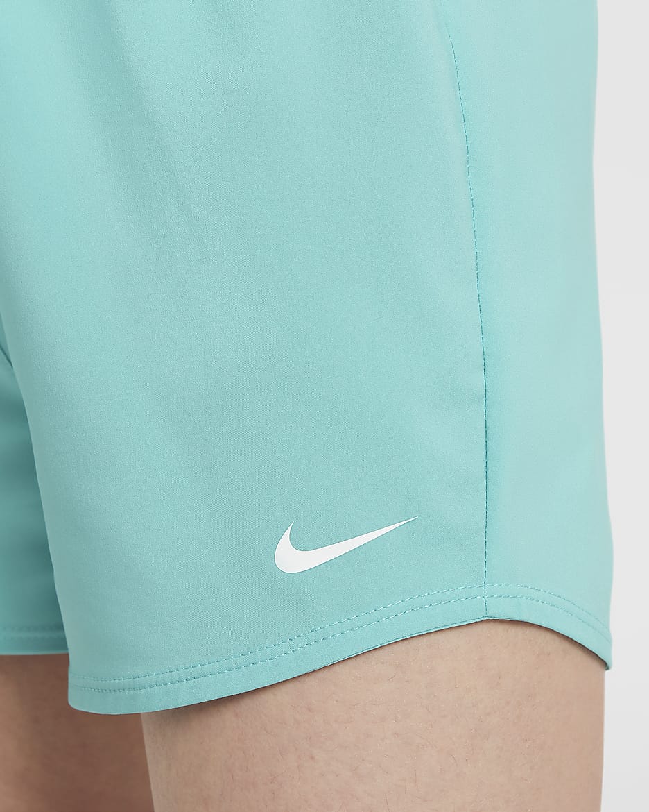 Nike One 大童 (女童) Dri-FIT 高腰梭織訓練短褲 - Green Frost/白色