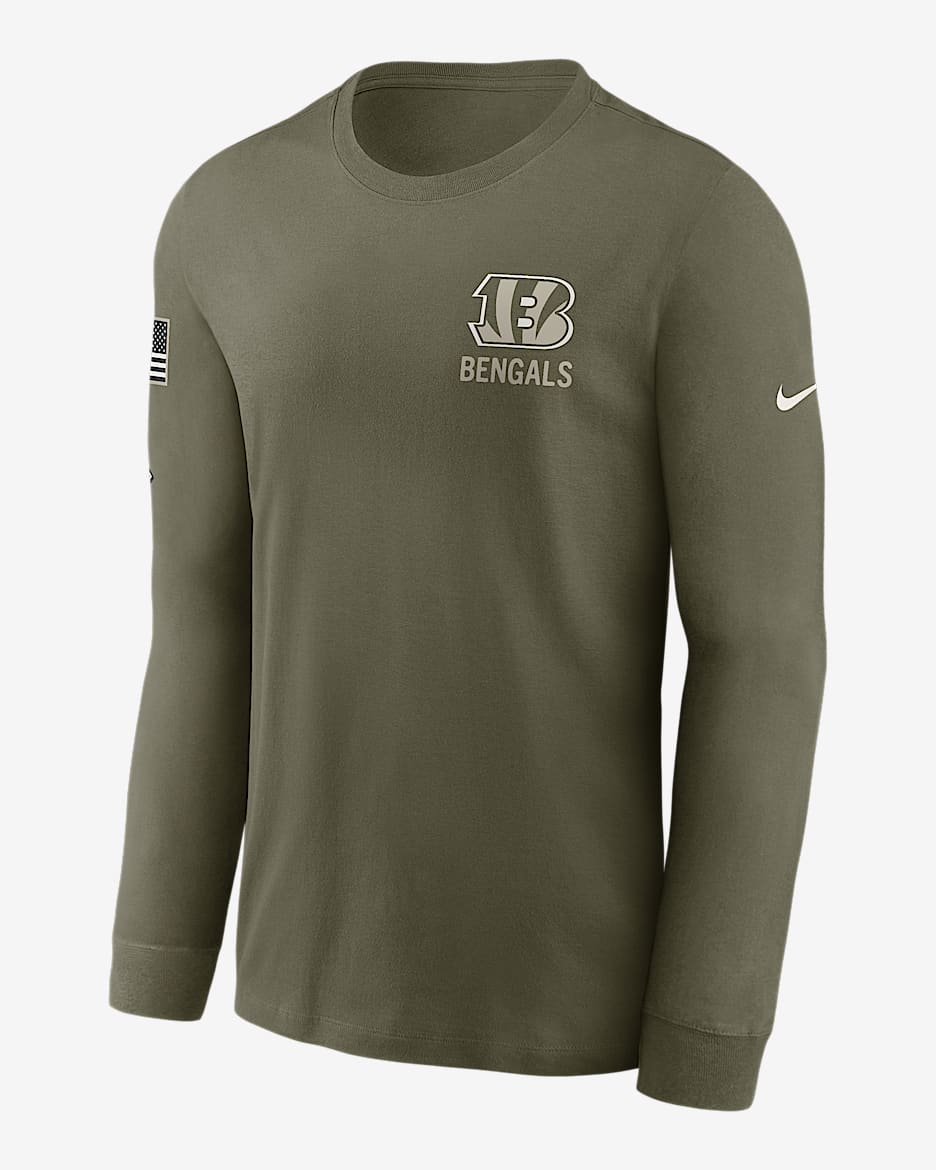 Cincinnati Bengals Salute to Service Men's Nike NFL Long-Sleeve T-Shirt - Olive