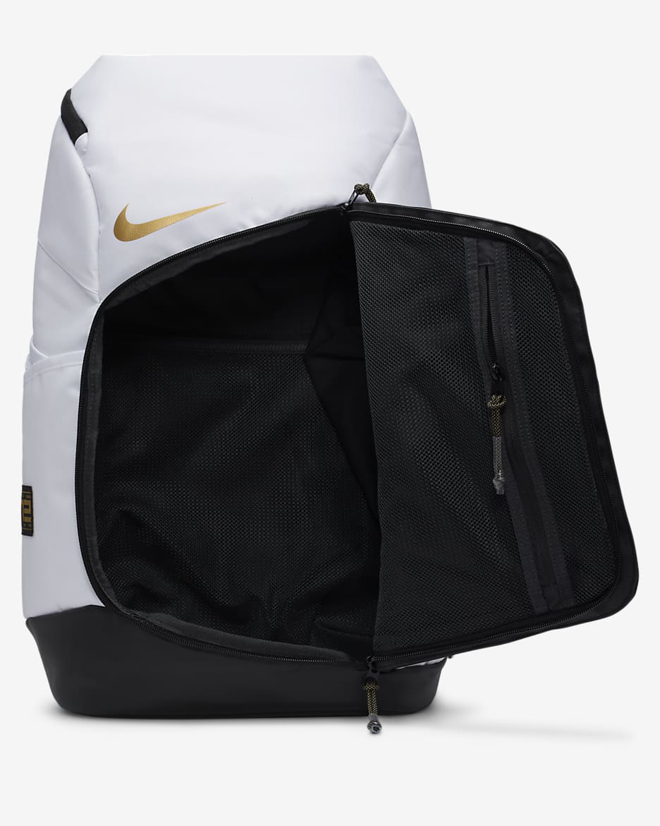 Plecak Nike Hoops Elite (32 l) - Biel/Czerń/Metallic Gold