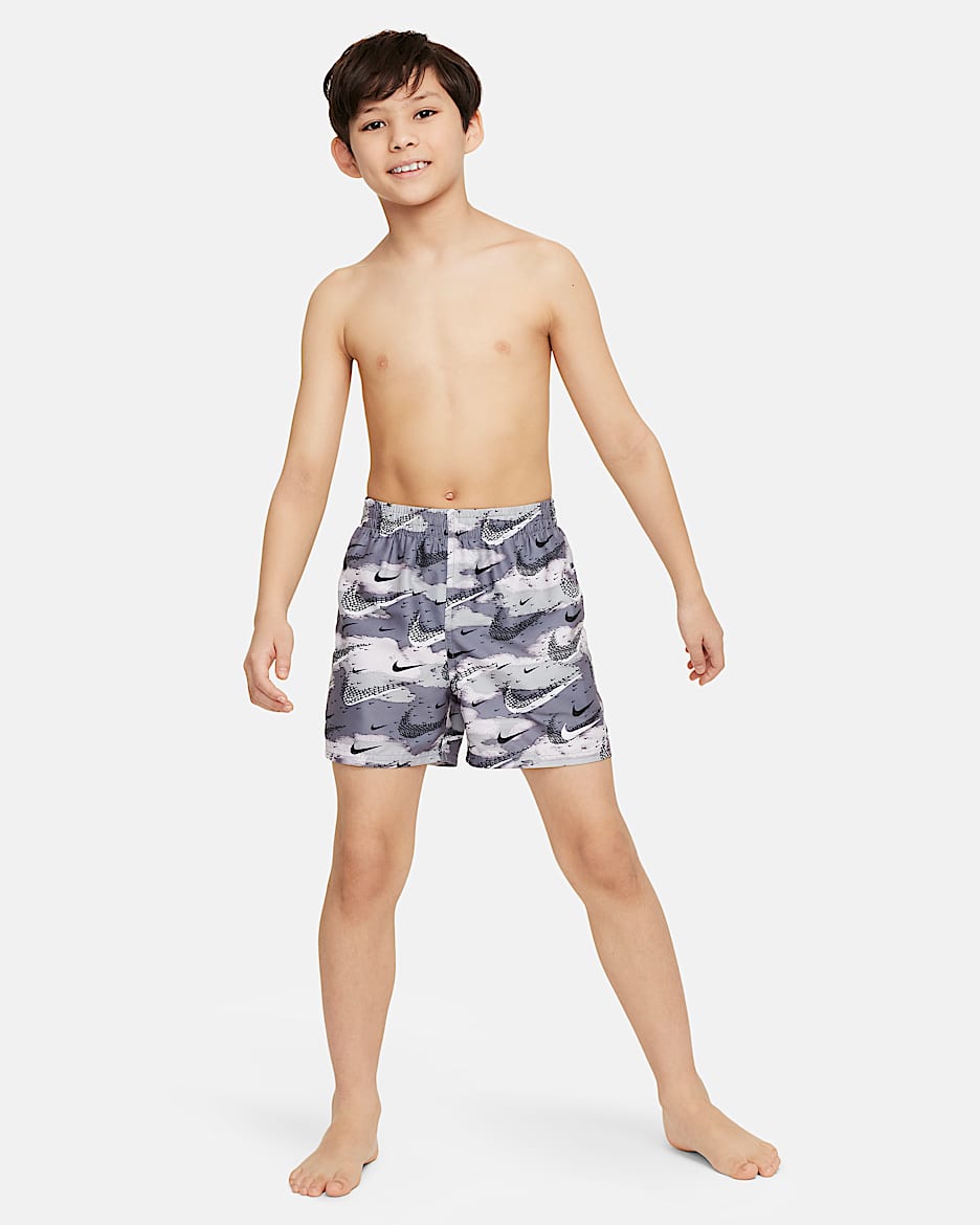 Nike Swim Flock Big Kids Boys 4 Volley Shorts. Nike