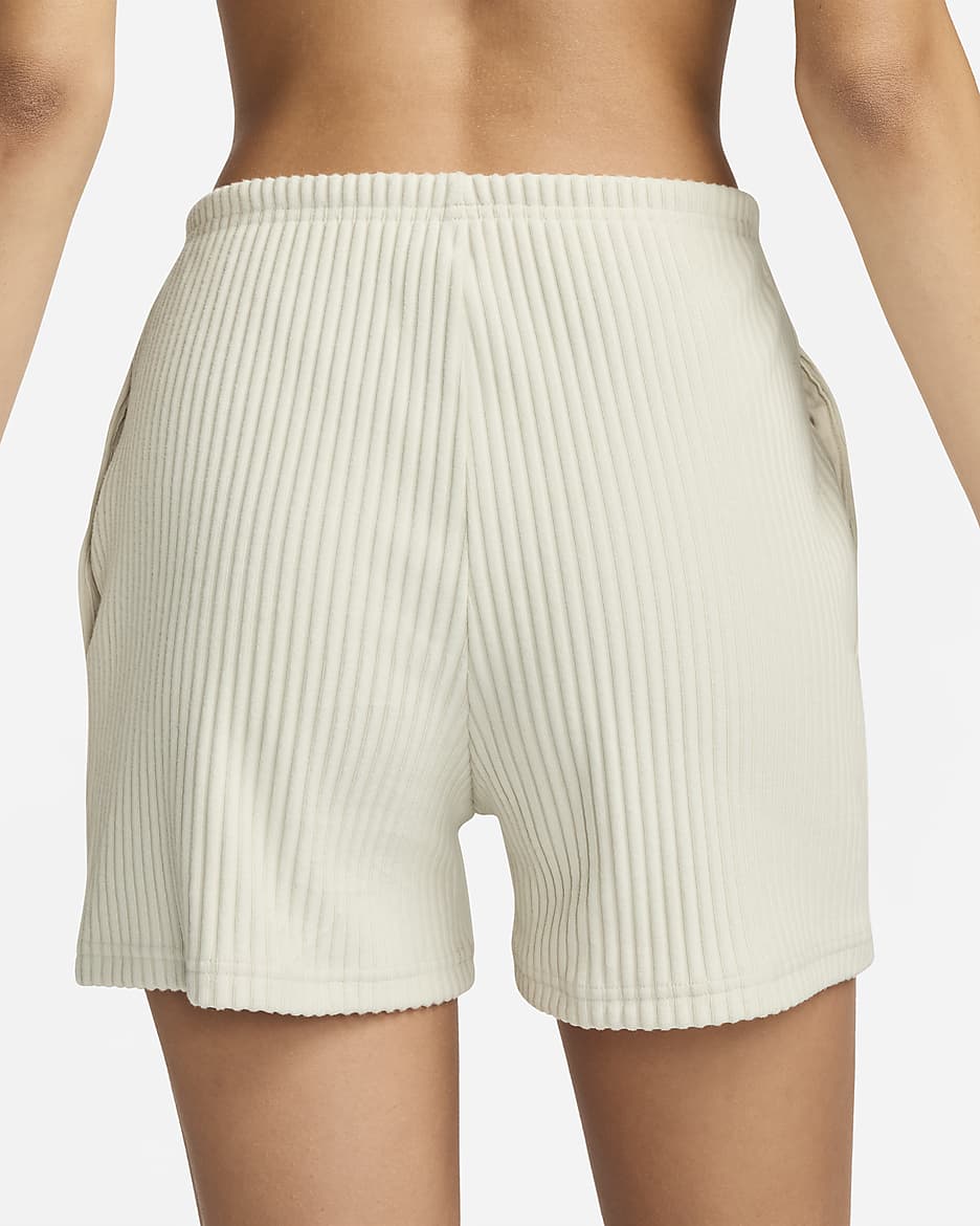 Nike Sportswear Chill Rib Women's High-Waisted Slim 3" Shorts - Light Orewood Brown/Light Orewood Brown