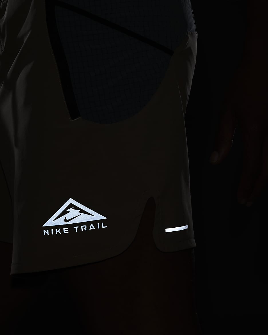 Nike Trail Second Sunrise Men's Dri-FIT 7" Brief-Lined Running Shorts - Khaki/Smoke Grey/Black