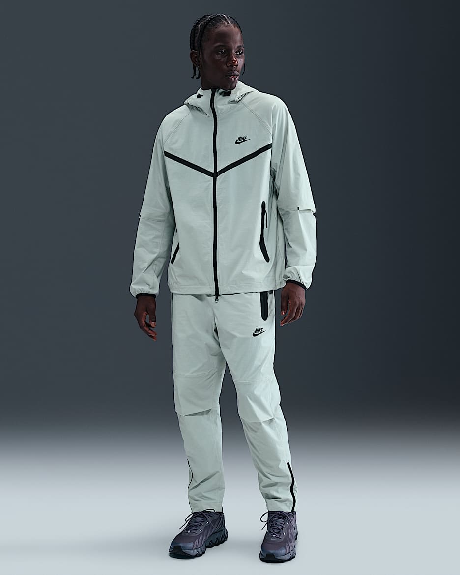Calças entrançadas Nike Tech para homem - Prateado claro/Preto