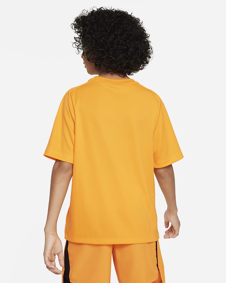 Nike Multi Older Kids' (Boys') Dri-FIT Training Top - Vivid Orange/White