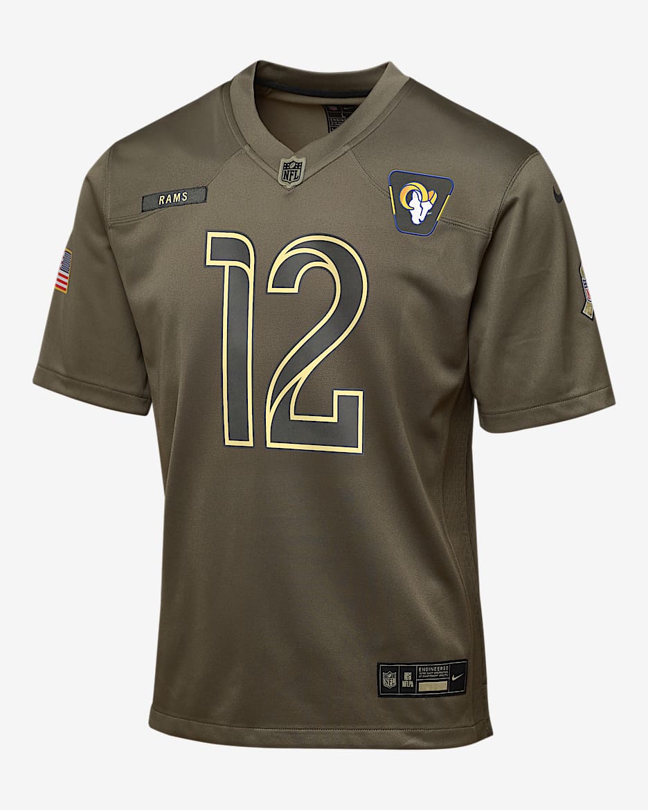 Puka Nacua Los Angeles Rams Salute to Service Big Kids’ Nike NFL Game Jersey - Olive
