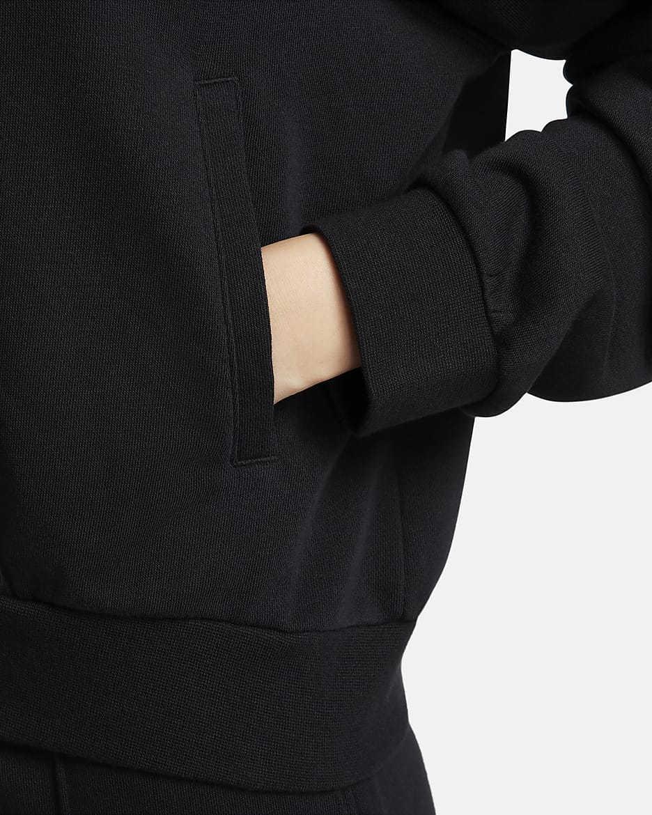 Nike Sportswear Chill Terry Women's Loose Full-Zip French Terry Hoodie - Black/Sail