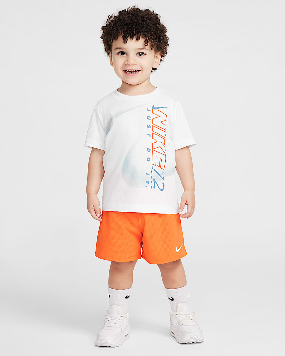 Nike Dri-FIT Toddler Rhythm 2-Piece Mesh Shorts Set - Safety Orange