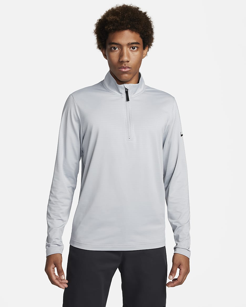 Maglia da golf con zip a metà lunghezza Dri-FIT Nike Victory – Uomo - Light Smoke Grey/Nero