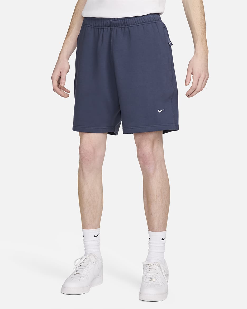 Shorts in fleece Nike Solo Swoosh – Uomo - Thunder Blue/Bianco