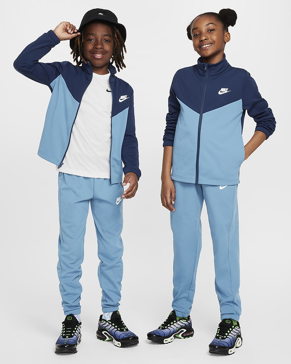 Nike Sportswear tracksuit til store barn - Aegean Storm/Midnight Navy/Hvit