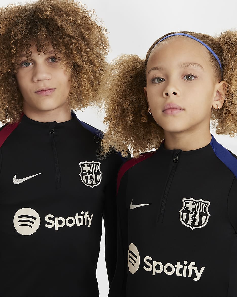 FC Barcelona Strike Nike Dri-FIT voetbaltrainingstop voor kids - Zwart/Noble Red/Deep Royal Blue/Light Orewood Brown