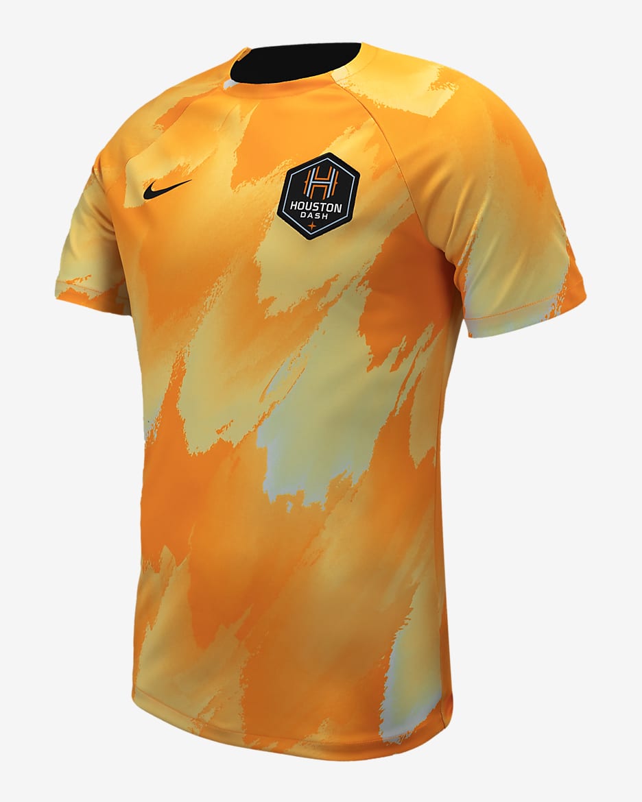 Playera para antes del partido Nike NWSL para hombre Houston Dash - Naranja vivo