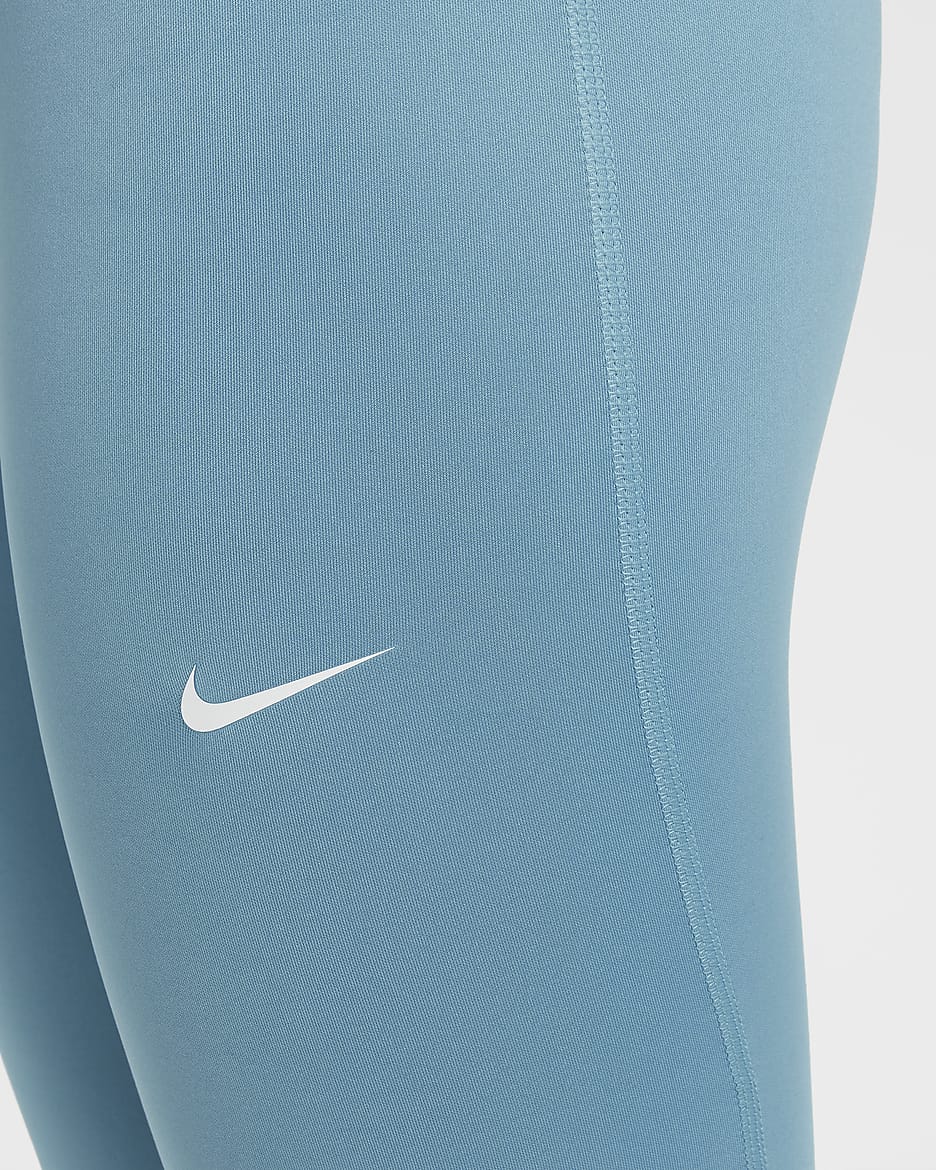 Legginsy dla dużych dzieci (dziewcząt) Nike Pro Dri-FIT - Denim Turquoise/Biel