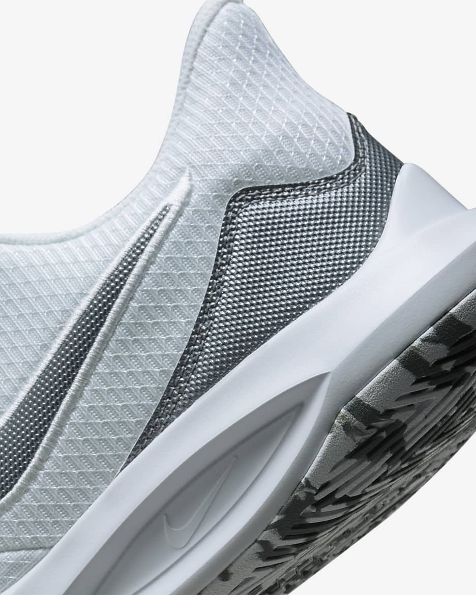 Nike Precision 5 Basketball Shoe - White/Wolf Grey/Cool Grey/Metallic Cool Grey