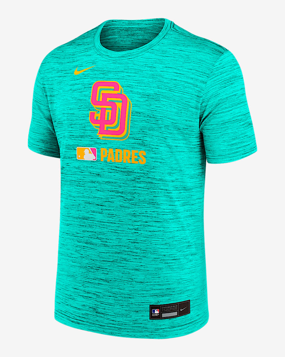 San Diego Padres Authentic Collection City Connect Velocity Men's Nike Dri-FIT MLB T-Shirt - Mint