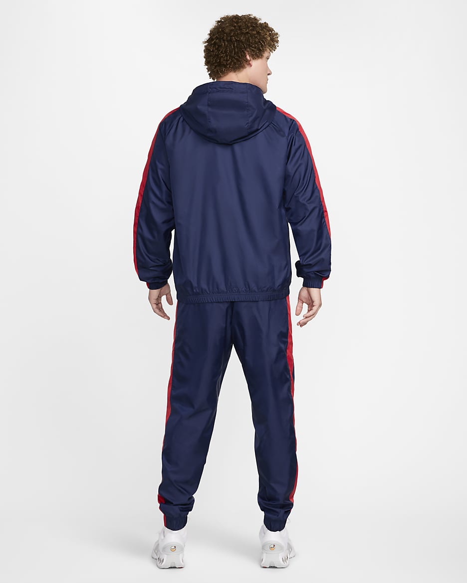 Paris Saint-Germain Men's Nike Football Hooded Woven Tracksuit - Midnight Navy/University Red/University Red