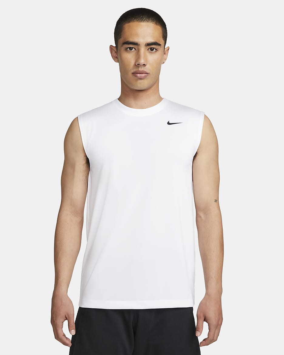 Nike Dri-FIT Legend Men's Sleeveless Fitness T-Shirt - White/Black