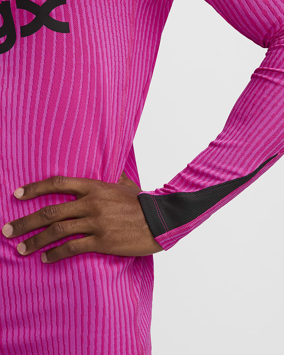 Troisième haut d'entraînement de foot en maille Nike Dri-FIT ADV Chelsea FC Strike Elite pour homme - Pink Prime/Noir/Noir