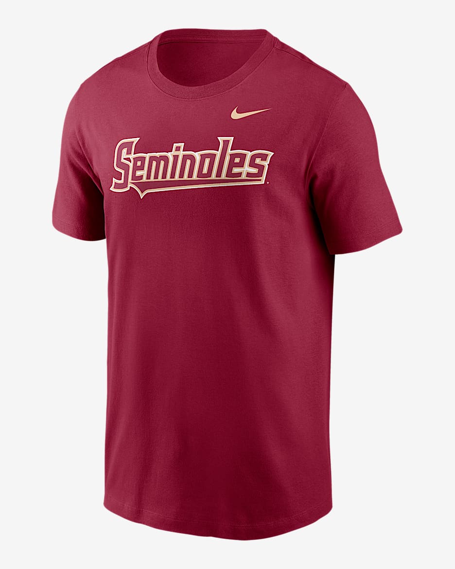 Playera universitaria Nike para hombre Florida State Seminoles Baseball Wordmark - Granate