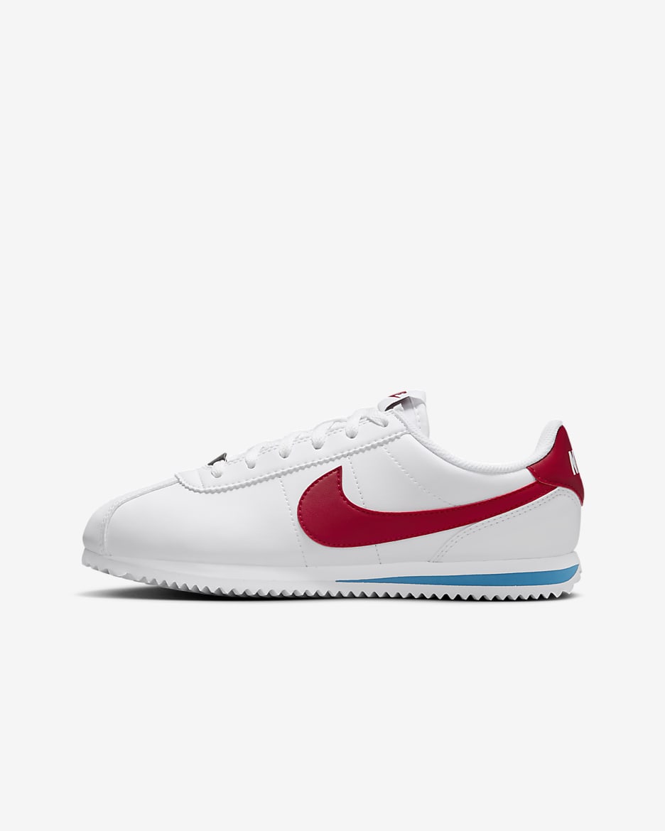 Nike Cortez Older Kids' Shoes - White/Varsity Blue/Varsity Red