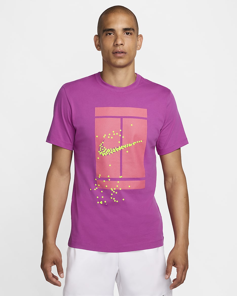 NikeCourt Men's Tennis T-Shirt - Hot Fuchsia