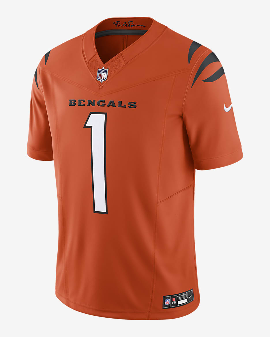 Jersey de fútbol americano Nike Dri-FIT de la NFL Limited para hombre Ja'Marr Chase Cincinnati Bengals - Naranja