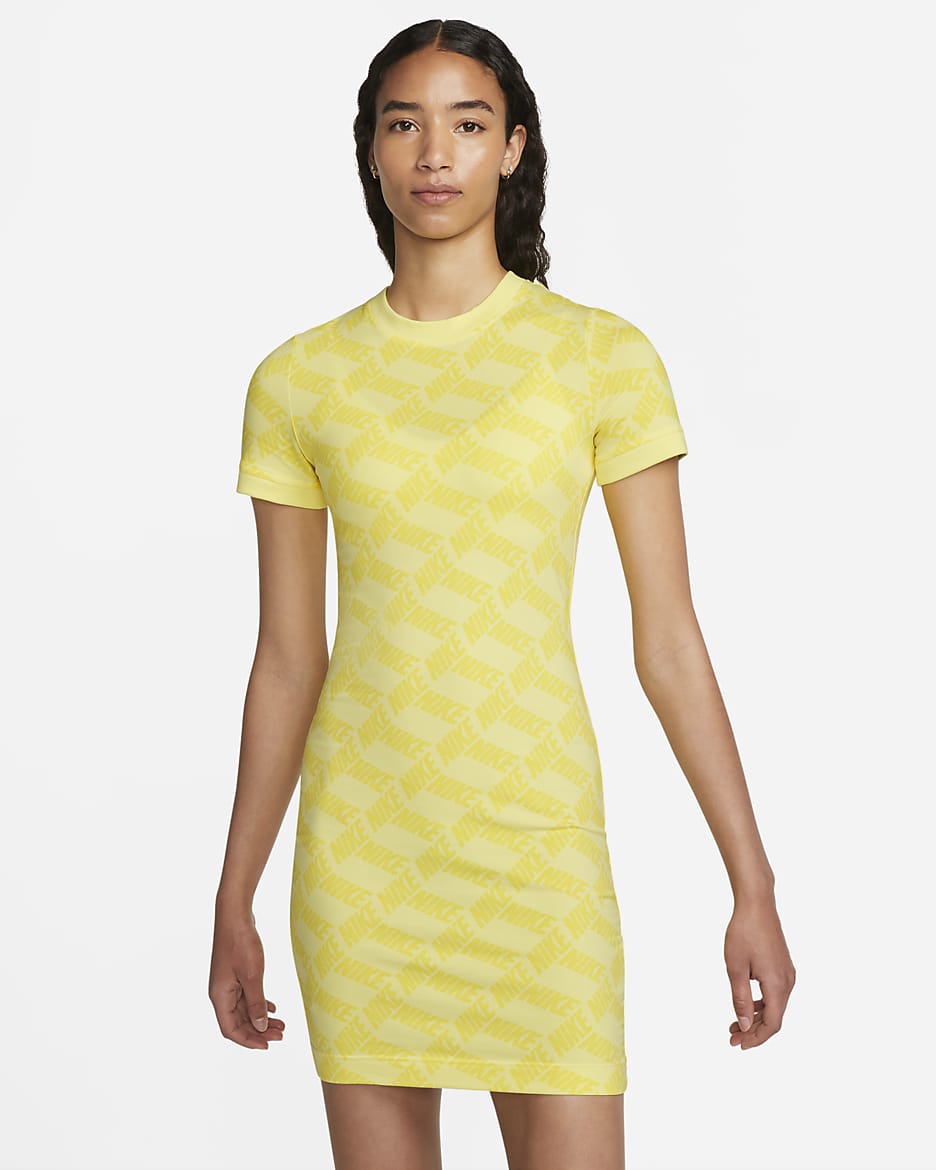 Nike Sportswear Essential Women's Printed Bodycon Dress - Light Zitron