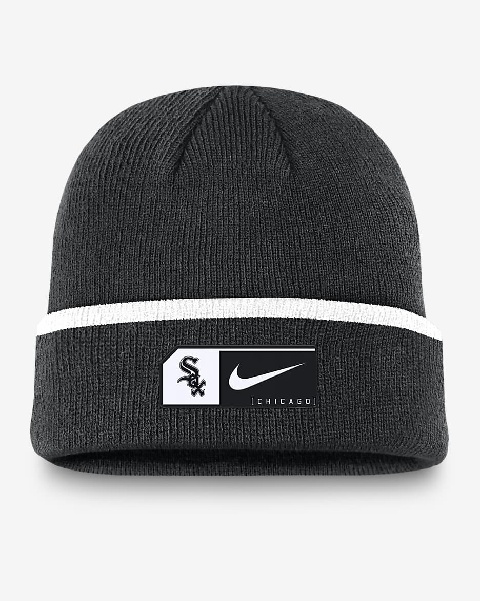 Gorro con dobladillo Nike de la MLB para hombre Chicago White Sox Terra - Negro