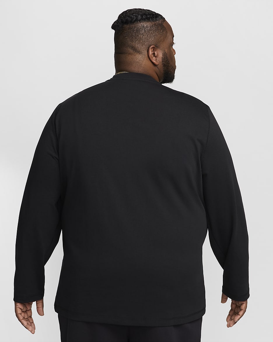 Henley de manga larga para hombre Nike Club - Negro/Negro/Blanco