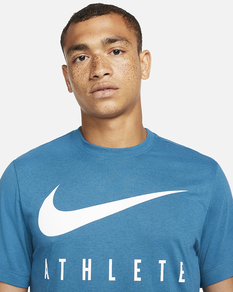 T-shirt de treino Nike Dri-FIT para homem - Azul Industrial