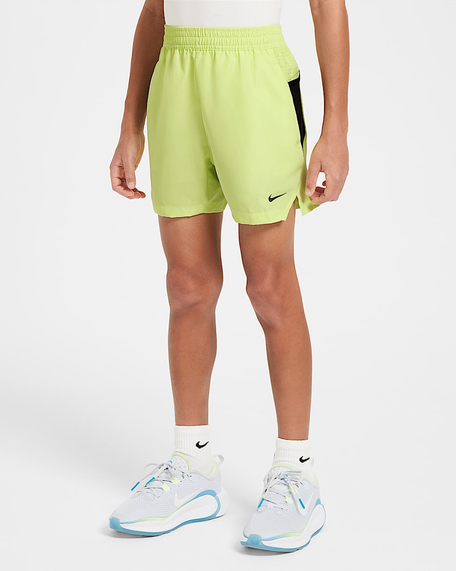 Nike Multi Tech Big Kids' Dri-FIT Woven Shorts - Light Lemon Twist/Black