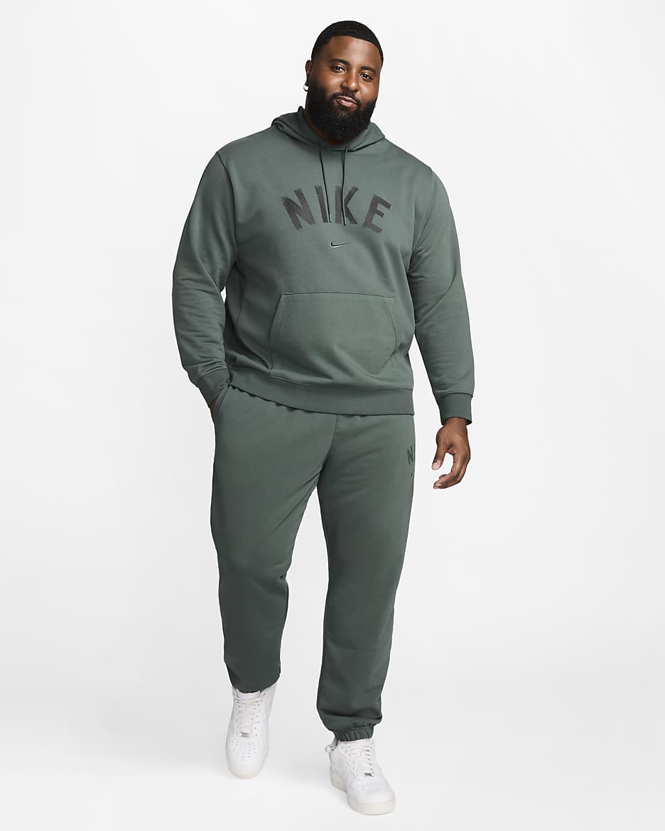 Sweat à capuche de fitness en molleton Dri-FIT Nike Swoosh pour homme - Vintage Green/Vintage Green/Heather/Noir