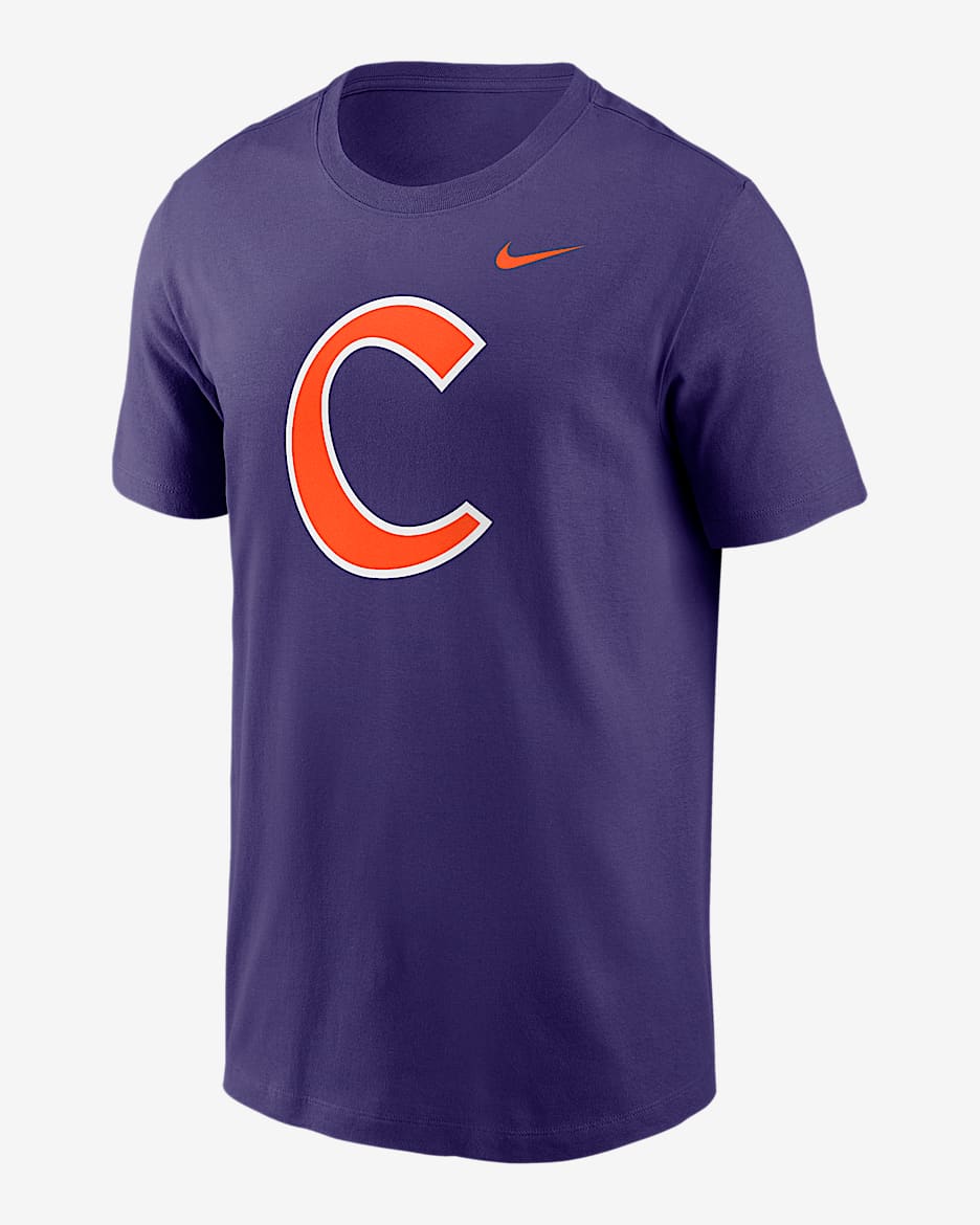 Playera universitaria Nike para hombre Clemson Tigers Baseball Logo - Morado
