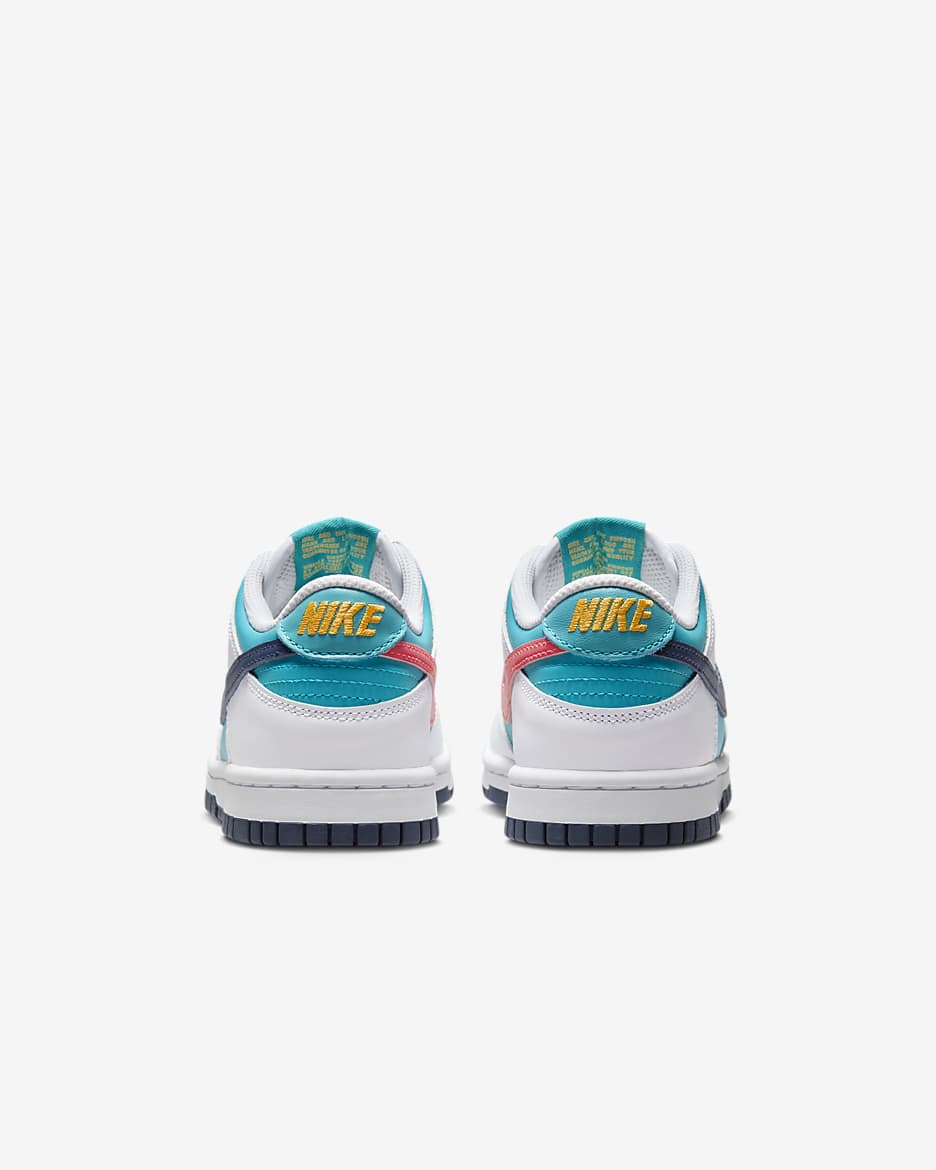 Nike Dunk Low Older Kids' Shoes - Dusty Cactus/White/Racer Pink/Thunder Blue