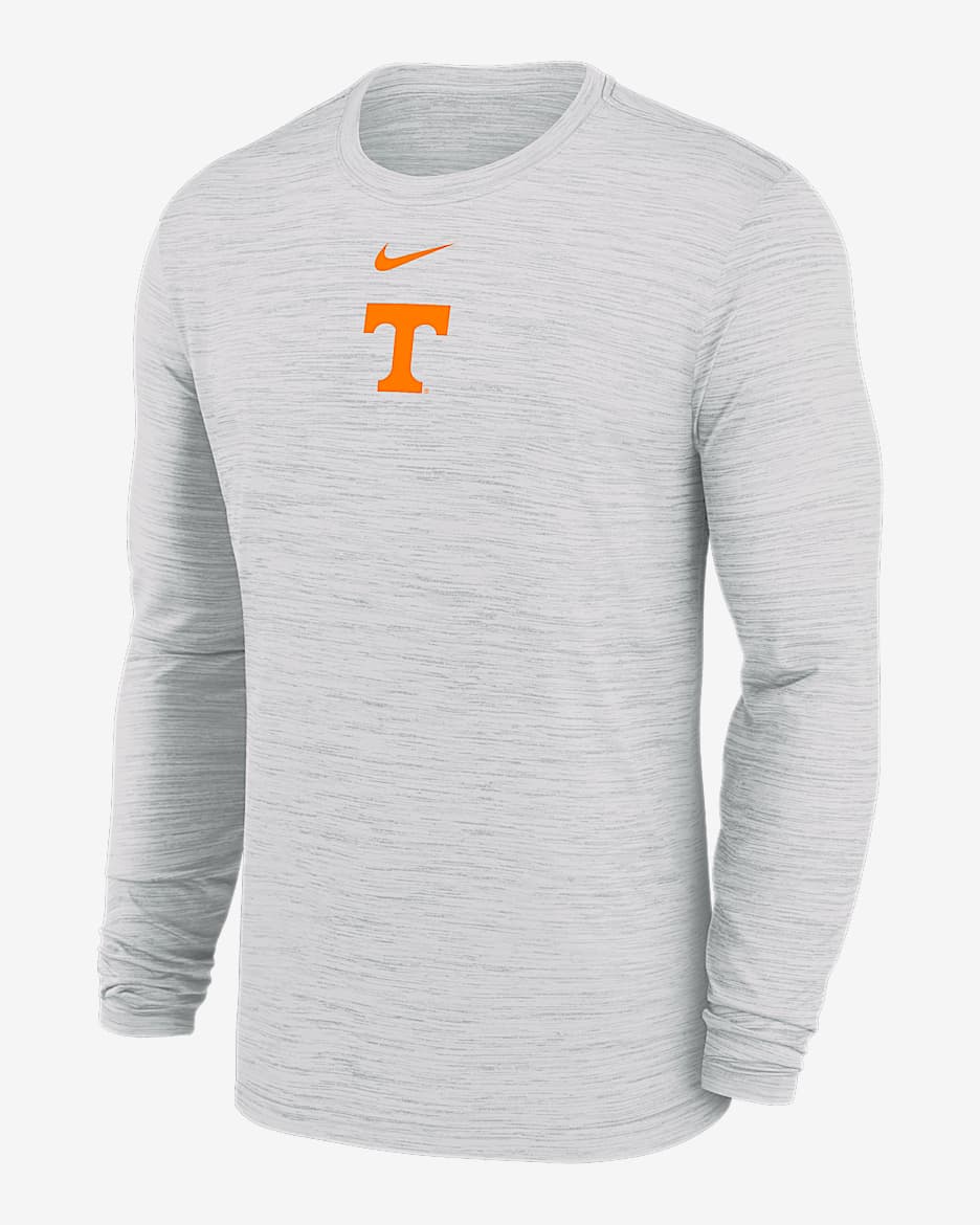 Playera de manga larga universitaria Nike Dri-FIT para hombre Tennessee Sideline Velocity - Blanco