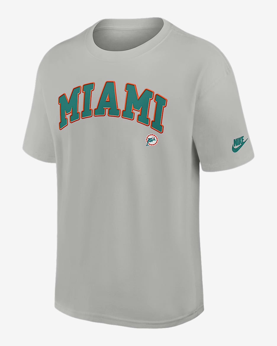 Miami Dolphins Rewind Statement Max90 Men's Nike NFL T-Shirt - Medium Silver