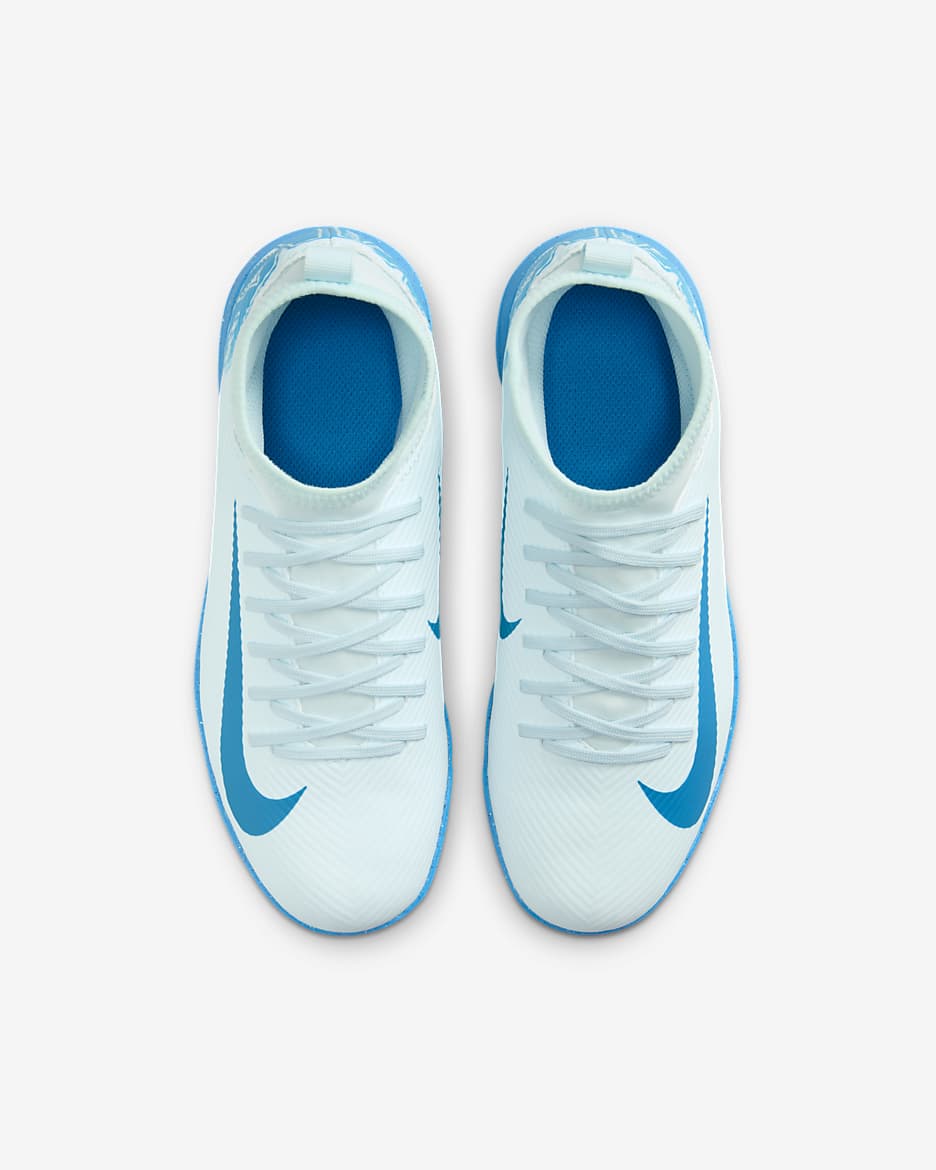 รองเท้าฟุตบอลหุ้มข้อสูงเด็กเล็ก/เด็กโต TF Nike Jr. Mercurial Superfly 10 Club - Glacier Blue/Blue Orbit