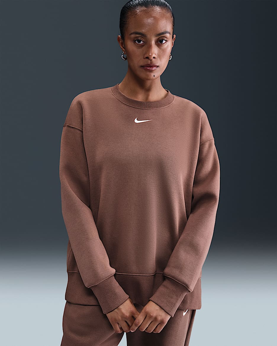 Nike Sportswear Phoenix Fleece Women's Oversized Crew-Neck Sweatshirt - Fauna Brown/Sail