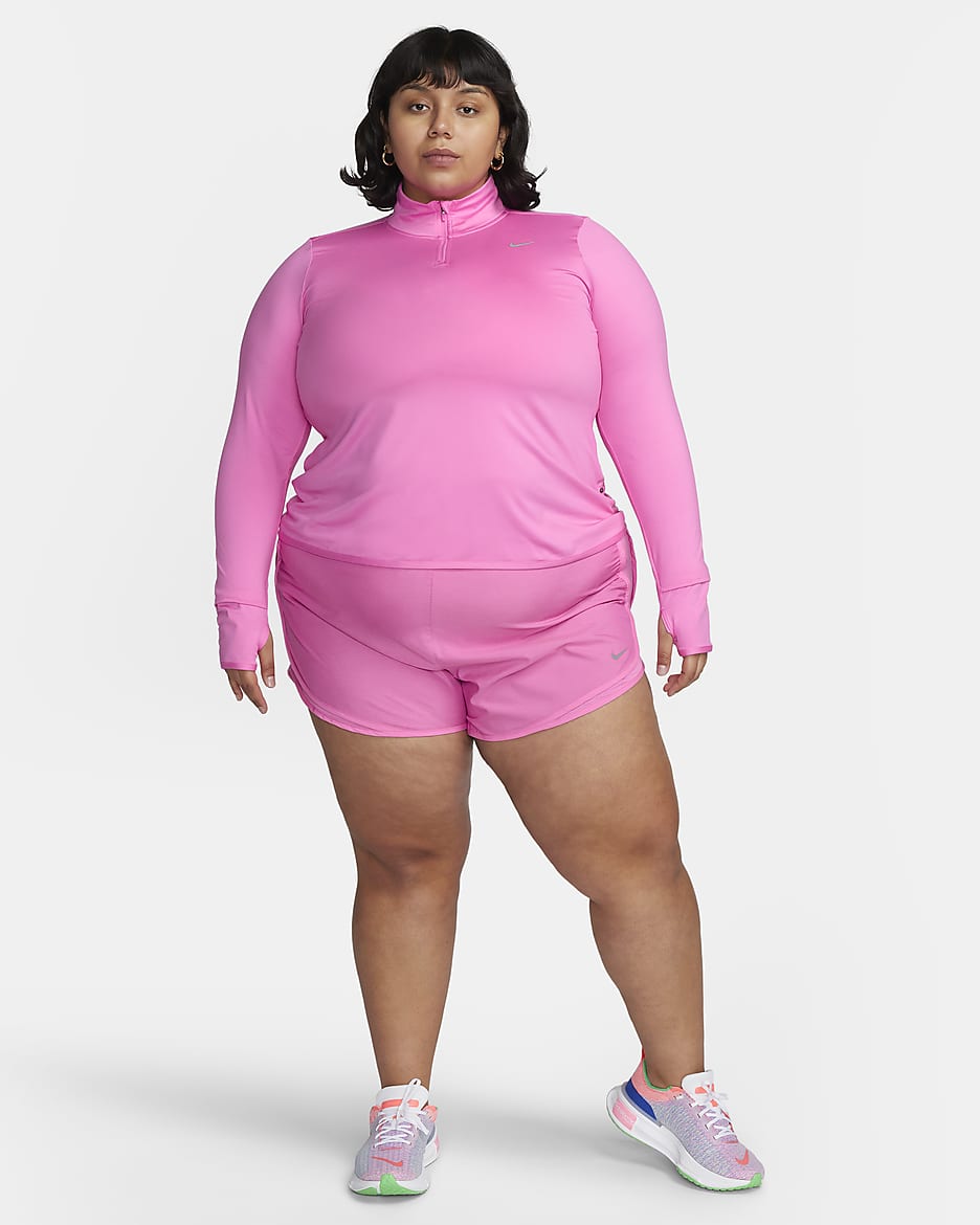 Nike Dri-FIT Swift Element UV Women's 1/4-Zip Running Top (Plus Size) - Playful Pink