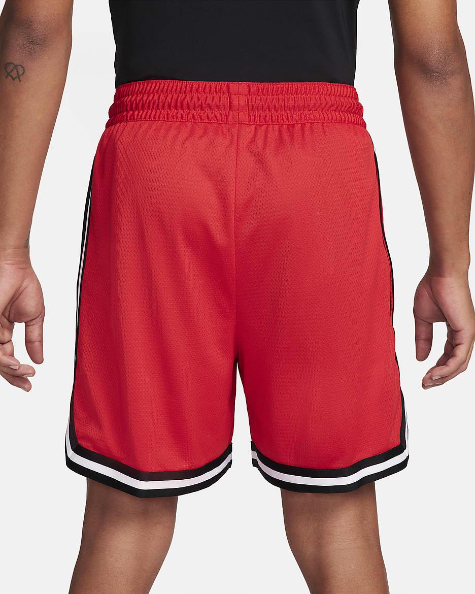 Shorts de básquetbol Dri-FIT de 15 cm para hombre Nike DNA - Rojo universitario/Negro/Negro