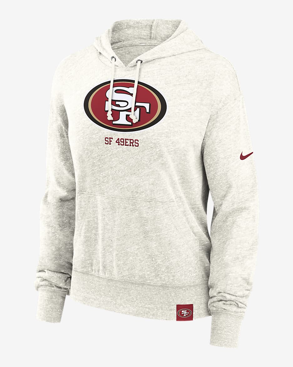 Sudadera con gorro sin cierre Nike de la NFL para mujer San Francisco 49ers Gym Vintage - Crema