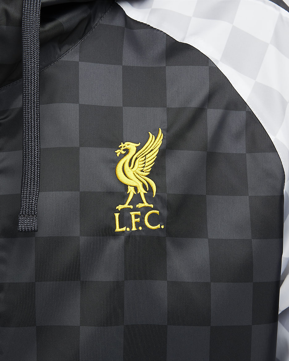 Liverpool F.C. Third Men's Nike Football Hooded Woven Tracksuit - Dark Smoke Grey/Pure Platinum/Chrome Yellow