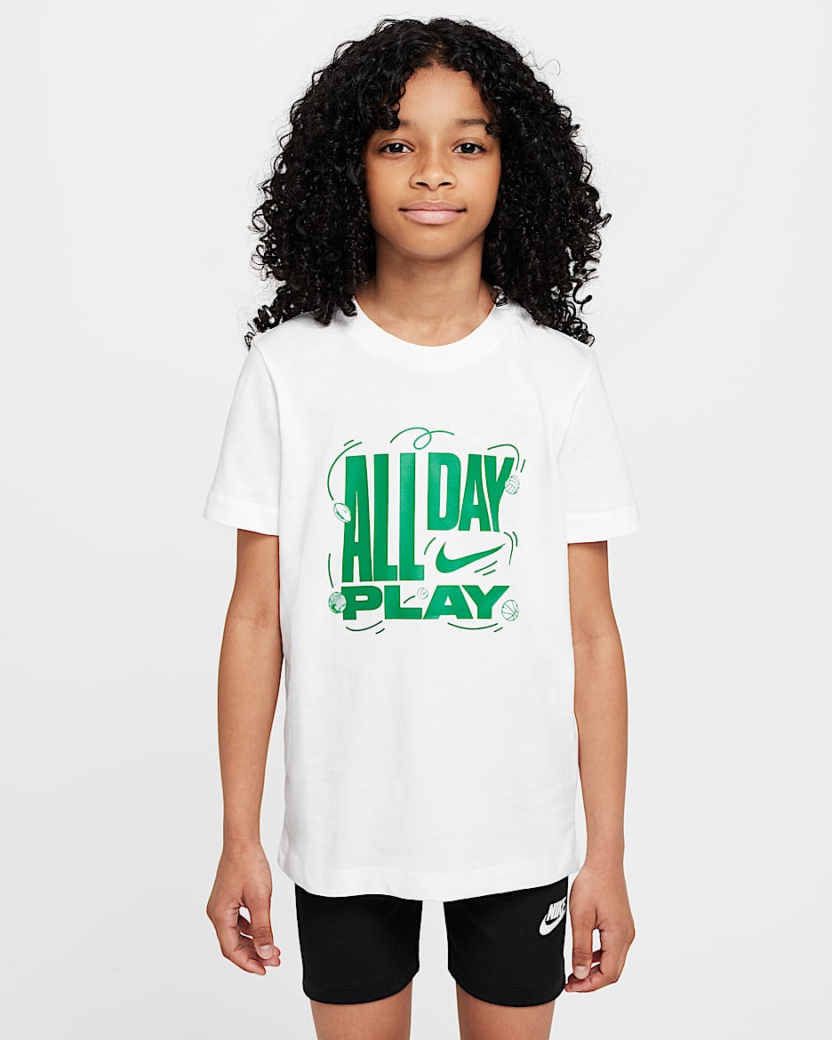 Playera para niños talla grande Nike Sportswear - Blanco