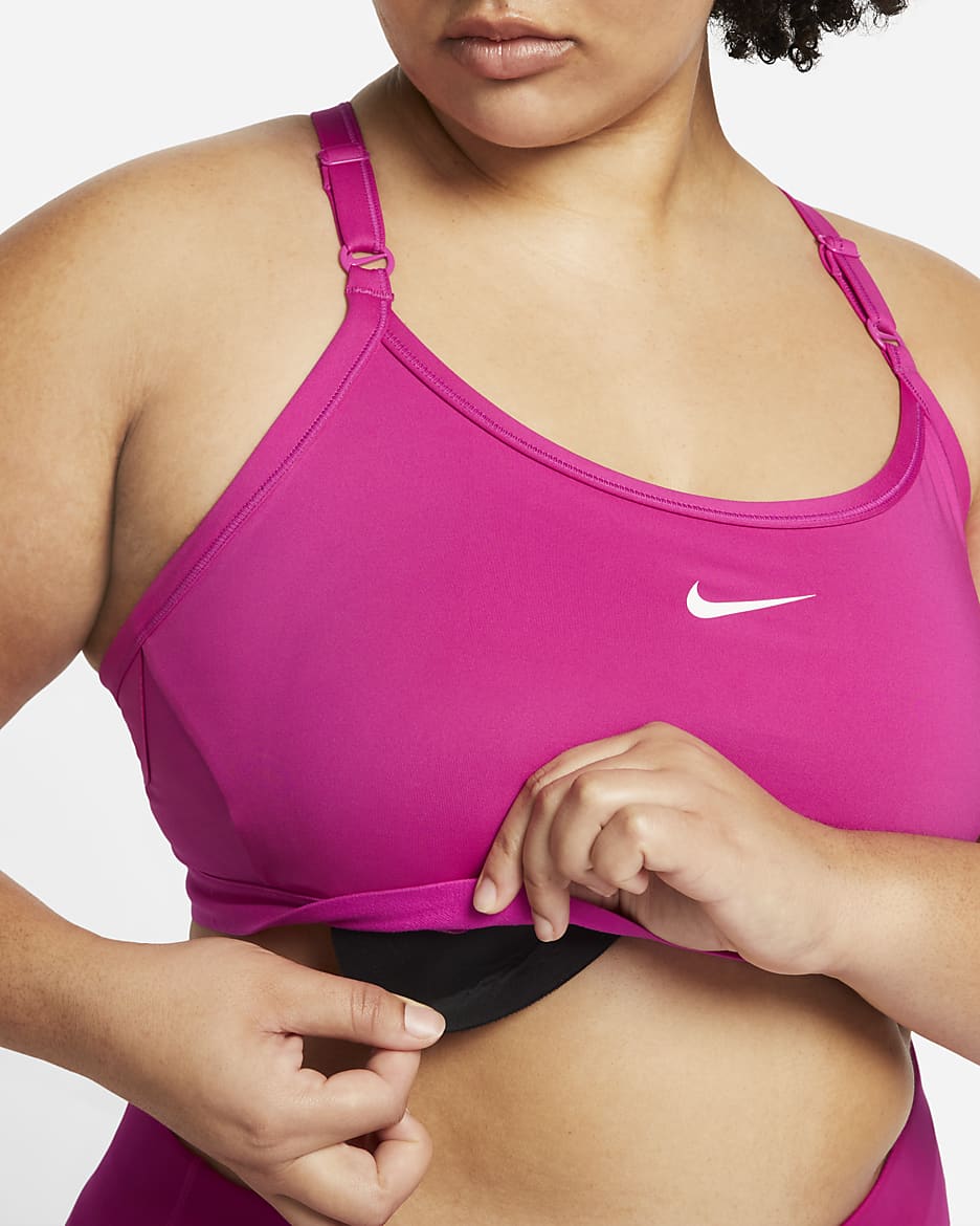 Nike Indy Women's Light-Support Padded U-Neck Sports Bra (Plus Size) - Active Pink/Active Pink/Active Pink/White