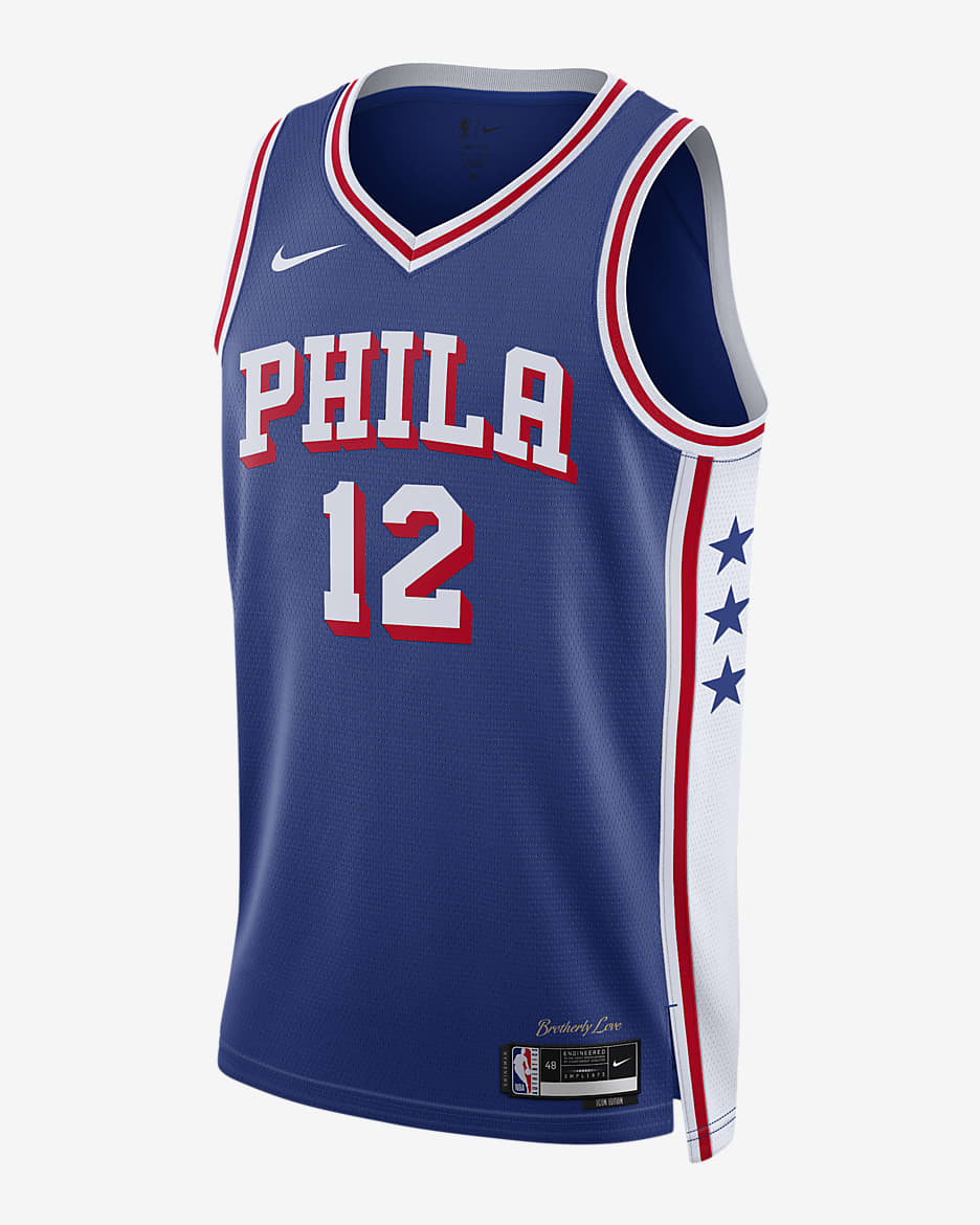 Jersey Nike Dri-FIT Swingman de la NBA para hombre Tobias Harris Philadelphia 76ers 2023/24 Icon Edition - Azul enérgico