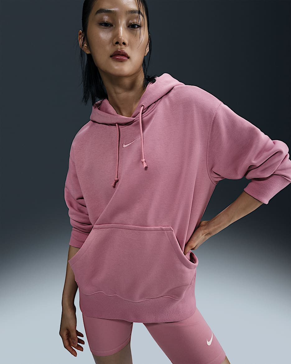 Nike Sportswear Phoenix Fleece Women's Oversized Sweatshirt French Terry Hoodie - Elemental Pink/Elemental Pink