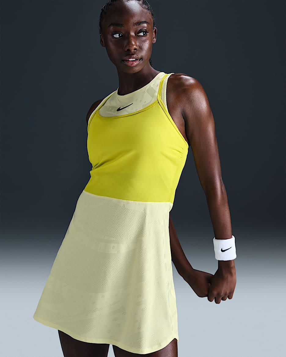 Abito da tennis Dri-FIT NikeCourt Slam – Donna - Luminous Green/High Voltage/High Voltage/Medium Ash
