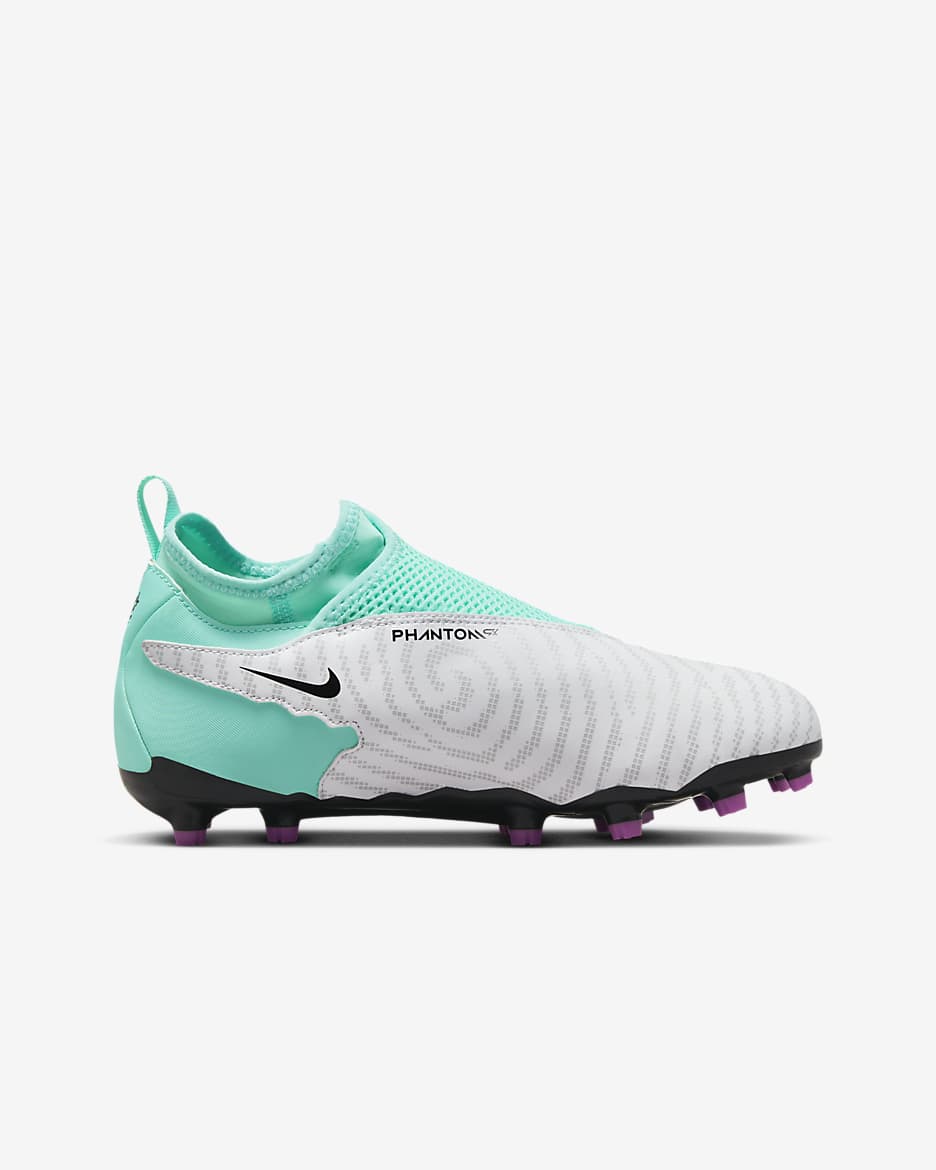 Nike Jr. Phantom GX Academy Older Kids' Multi-Ground Football Boot - Hyper Turquoise/Fuchsia Dream/White/Black