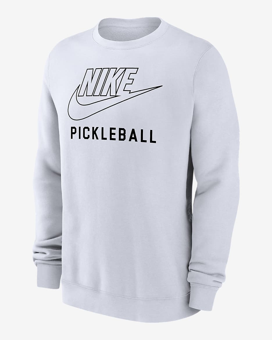 Sudadera con gorro sin cierre de pickleball para hombre Nike Swoosh Club Fleece - Blanco